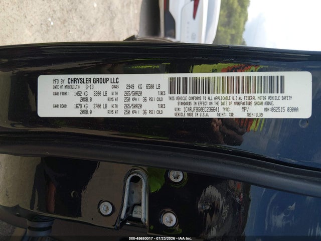 Продажа на аукционе авто 2014 Jeep Grand Cherokee Limited, vin: 1C4RJFBG0EC236641, номер лота: 45680017