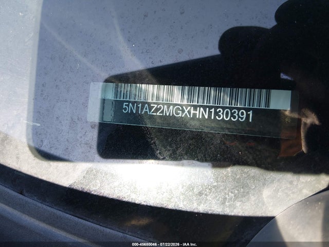 Aukcja sprzedaży 2017 Nissan Murano S, vin: 5N1AZ2MGXHN130391, numer aukcji: 45680046