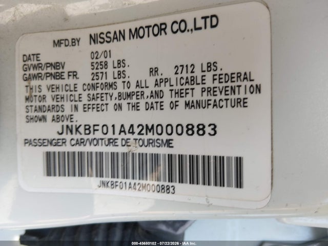 Продаж на аукціоні авто 2002 Infiniti Q45 Luxury, vin: JNKBF01A42M000883, номер лоту: 45680102