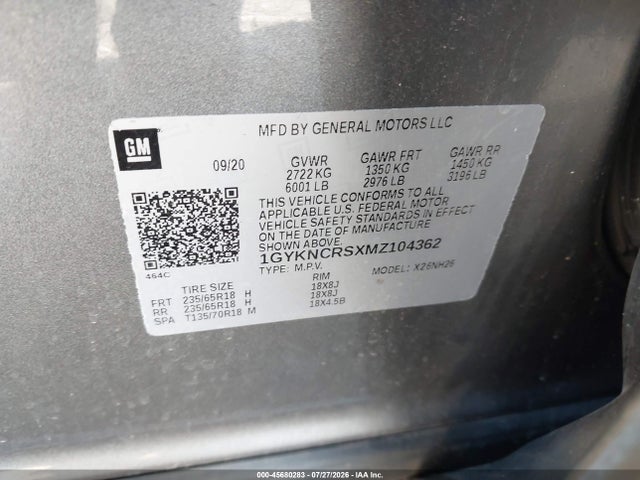 Продаж на аукціоні авто 2021 Cadillac Xt5 Fwd Premium Luxury, vin: 1GYKNCRSXMZ104362, номер лоту: 45680283