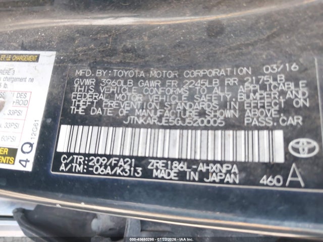 Scion IM 2016 JTNKARJE5GJ520005 Image 9