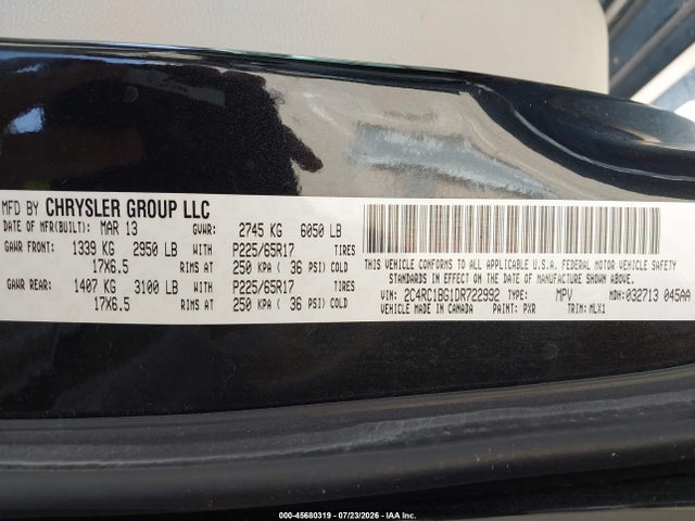 Aukcja sprzedaży 2013 Chrysler Town & Country Touring, vin: 2C4RC1BG1DR722992, numer aukcji: 45680319
