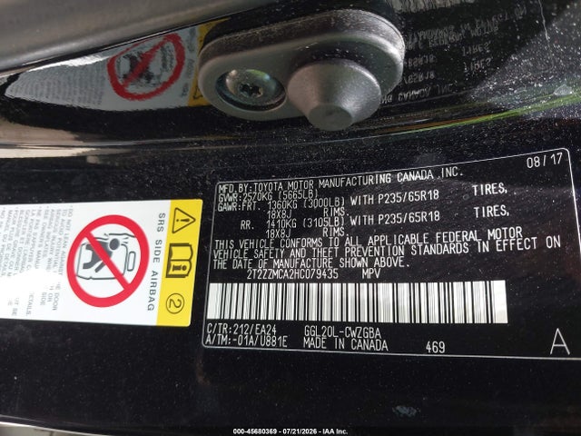 45680369 :رقم المزاد ، 2T2ZZMCA2HC079435 vin ، 2017 Lexus Rx 350 مزاد بيع