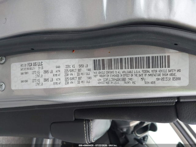 Aukcja sprzedaży 2017 Jeep Cherokee Latitude, vin: 1C4PJLCB0HW541682, numer aukcji: 45680420