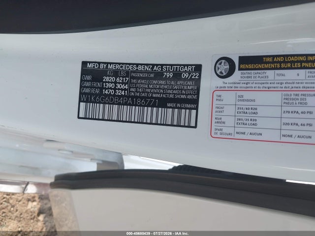 Продажа на аукционе авто 2023 Mercedes-benz S 500 4matic, vin: W1K6G6DB4PA186771, номер лота: 45680439