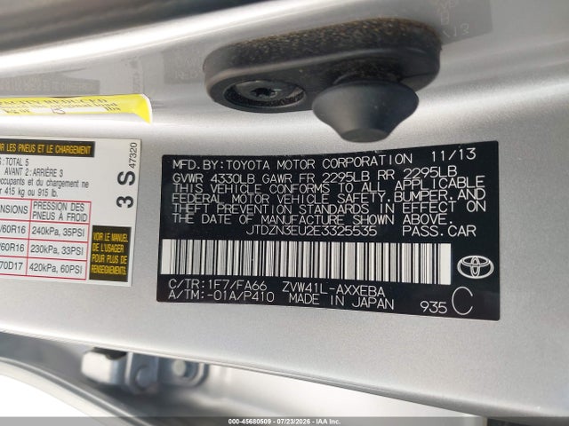 JTDZN3EU2E3325535 Toyota Prius V Three