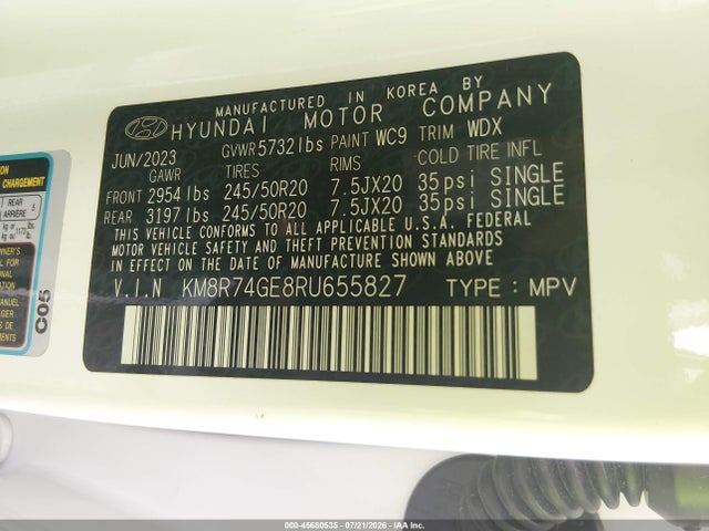 Продажа на аукционе авто 2024 Hyundai Palisade Calligraphy, vin: KM8R74GE8RU655827, номер лота: 45680535