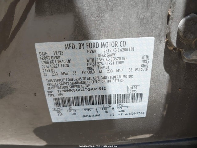Ford Explorer St 2026 1FMWK8GC4TGA69512 Image 9