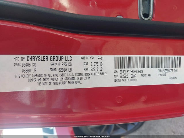 2011 Dodge Charger R/t მანქანა იყიდება აუქციონზე, vin: 2B3CL5CTXBH508399, აუქციონის ნომერი: 45680594