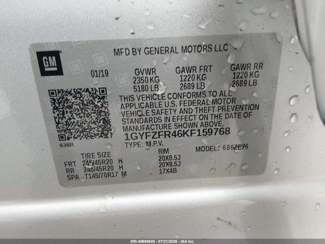 Продаж на аукціоні авто 2019 Cadillac Xt4 Sport, vin: 1GYFZFR46KF159768, номер лоту: 45680648
