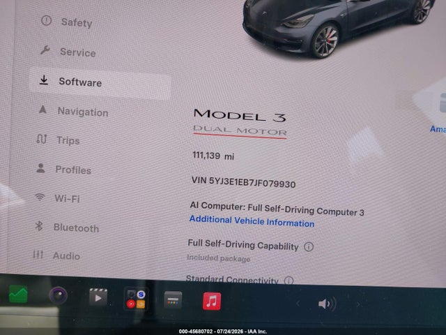 45680702 :رقم المزاد ، 5YJ3E1EB7JF079930 vin ، 2018 Tesla Model 3 Long Range/performance مزاد بيع