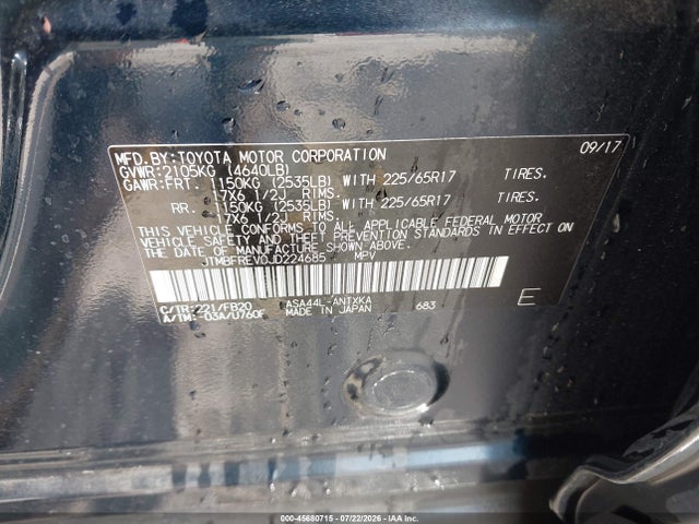 JTMBFREV0JD224685 Toyota RAV4 LE