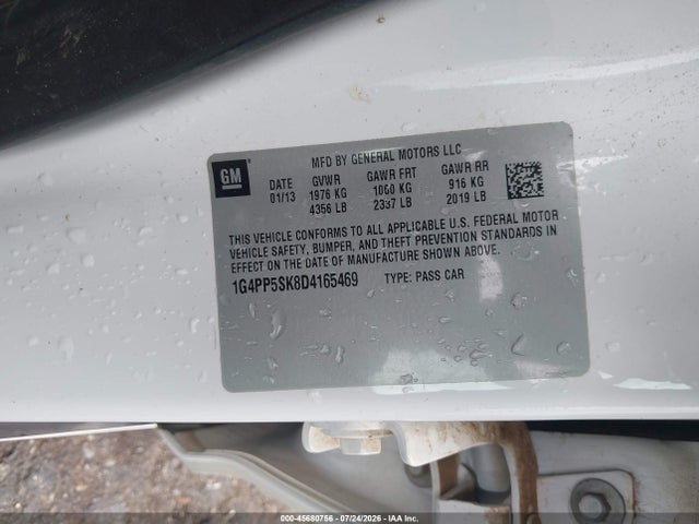 45680756 :رقم المزاد ، 1G4PP5SK8D4165469 vin ، 2013 Buick Verano مزاد بيع