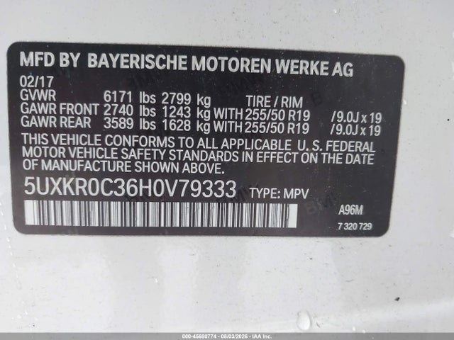 Продажа на аукционе авто 2017 Bmw X5 Xdrive35i, vin: 5UXKR0C36H0V79333, номер лота: 45680774
