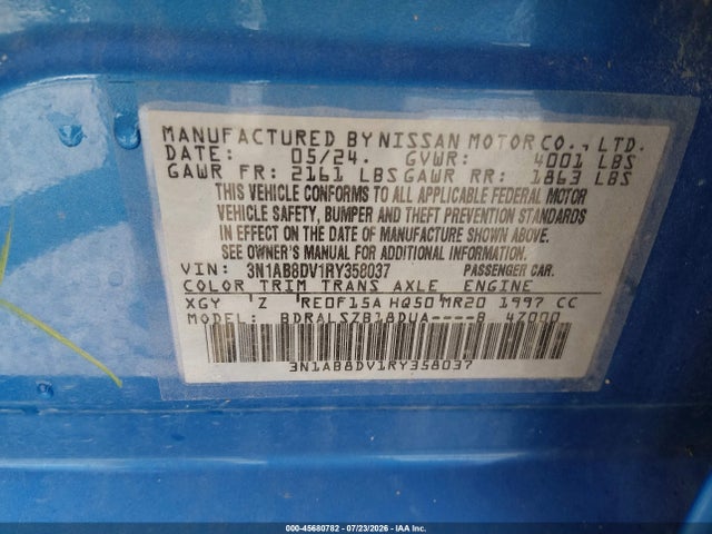 Nissan Sentra Sr Xtronic Cvt 2024 3N1AB8DV1RY358037 Image 9