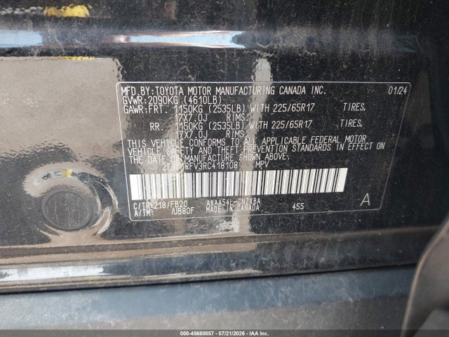 2T3F1RFV3RC418108 Toyota RAV4 LE