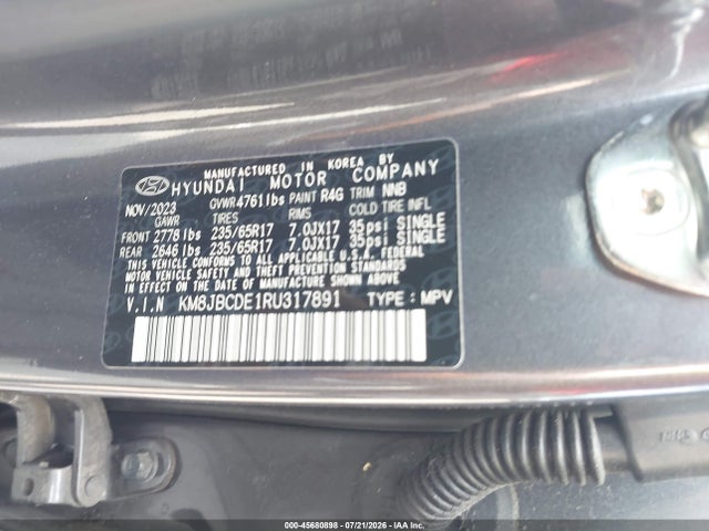 Продаж на аукціоні авто 2024 Hyundai Tucson Sel, vin: KM8JBCDE1RU317891, номер лоту: 45680898