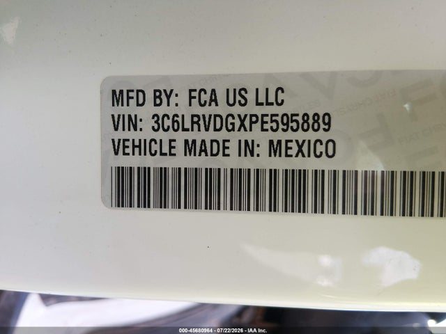 45680964 :رقم المزاد ، 3C6LRVDGXPE595889 vin ، 2023 Ram Promaster 2500 High Roof 159 Wb مزاد بيع