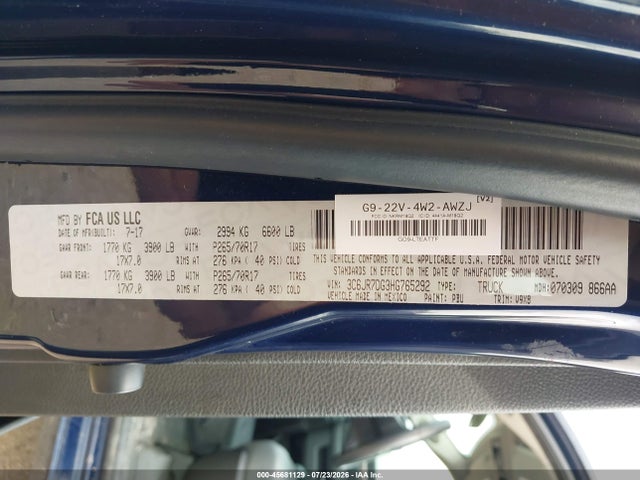 3C6JR7DG3HG765292 RAM 1500