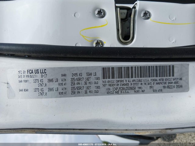 2018 Jeep Cherokee Latitude 4x4 მანქანა იყიდება აუქციონზე, vin: 1C4PJMCB0JD528650, აუქციონის ნომერი: 45681170