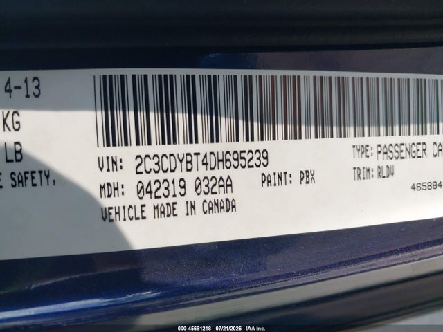 Aukcja sprzedaży 2013 Dodge Challenger R/t Plus, vin: 2C3CDYBT4DH695239, numer aukcji: 45681218