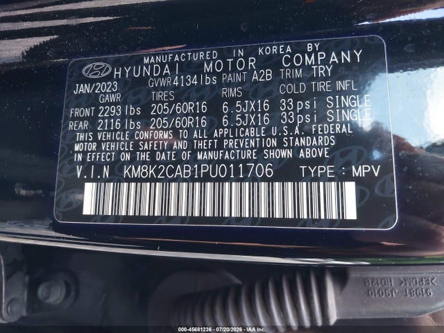 Hyundai Kona Se 2023 KM8K2CAB1PU011706 Image 9