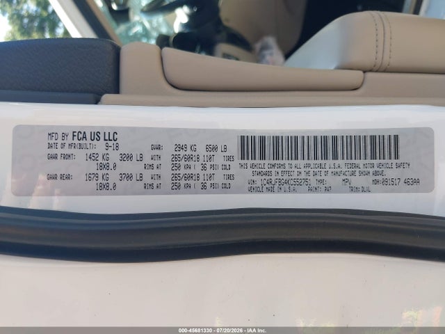 Продаж на аукціоні авто 2019 Jeep Grand Cherokee Limited 4x4, vin: 1C4RJFBG4KC552751, номер лоту: 45681330