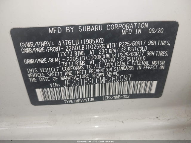 JF2GTHSC6MH260097 Subaru Crosstrek Sport