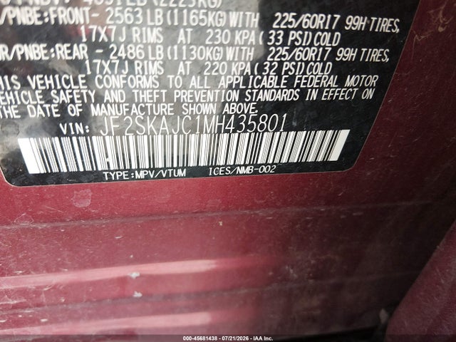 Subaru Forester Premium 2021 JF2SKAJC1MH435801 Image 9