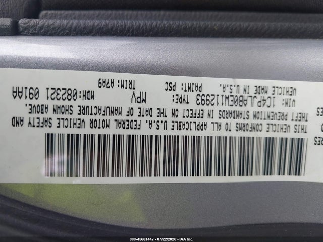 45681447 :رقم المزاد ، 1C4PJLAB0EW112993 vin ، 2014 Jeep Cherokee Sport مزاد بيع