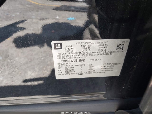 Aukcja sprzedaży 2018 Cadillac Xt5 Luxury, vin: 1GYKNCRS9JZ138692, numer aukcji: 45681478