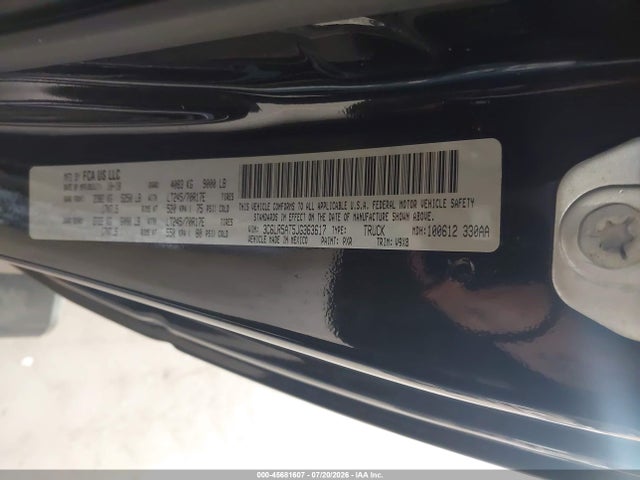 Продажа на аукционе авто 2018 Ram 2500 Tradesman  4x4 8' Box, vin: 3C6LR5AT5JG363617, номер лота: 45681607