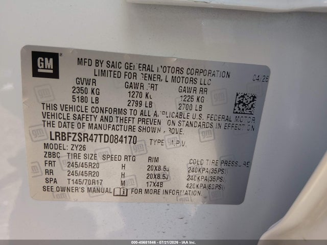 Продажа на аукционе авто 2026 Buick Envision Avenir Awd, vin: LRBFZSR47TD084170, номер лота: 45681846