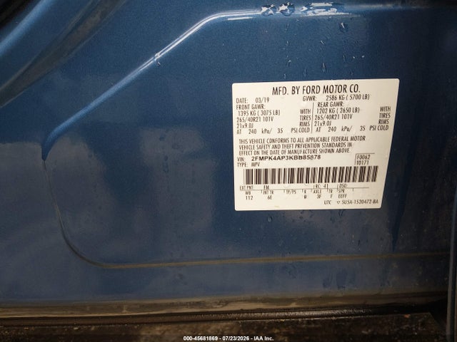 2FMPK4AP3KBB85878 Ford EDGE ST