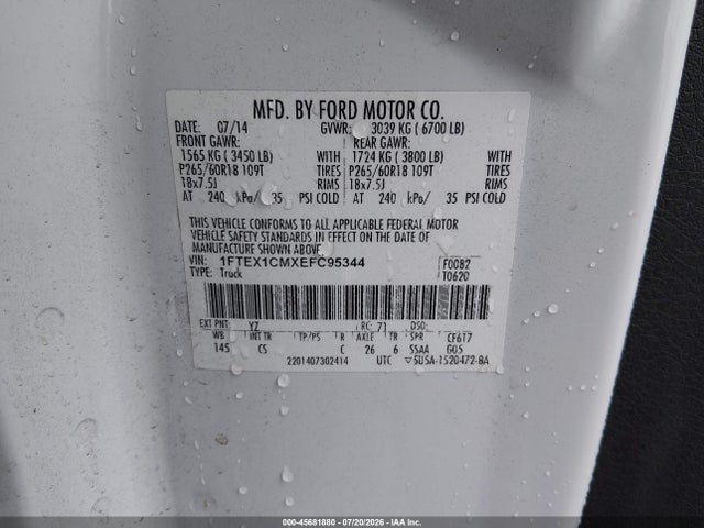 Ford F-150 Stx 2014 1FTEX1CMXEFC95344 Image 9