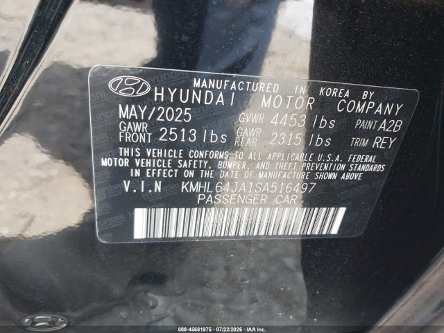 Продажа на аукционе авто 2025 Hyundai Sonata Sel, vin: KMHL64JA1SA516497, номер лота: 45681975