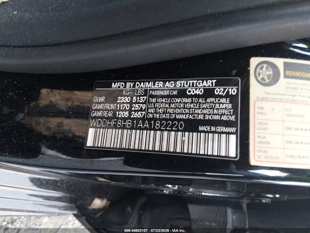 Продажа на аукционе авто 2010 Mercedes-benz E 350 4matic, vin: WDDHF8HB1AA182220, номер лота: 45682107