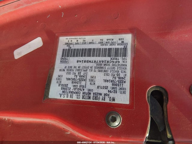 1994 Mazda B4000 Cab Plus მანქანა იყიდება აუქციონზე, vin: 4F4CR16X7RTM58148, აუქციონის ნომერი: 45682124