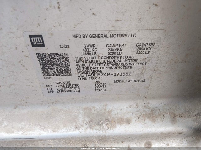 GMC SIERRA 2500HD 2023 1GT49LE74PF171551 Image 8