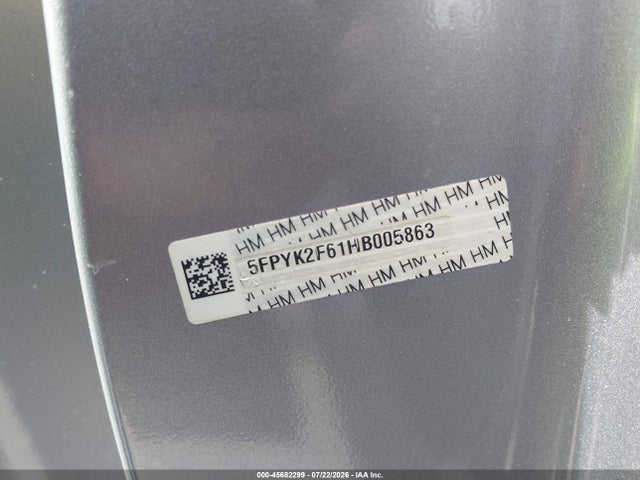 Aukcja sprzedaży 2017 Honda Ridgeline Rtl-t, vin: 5FPYK2F61HB005863, numer aukcji: 45682299