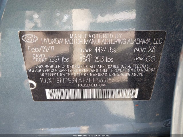 5NPE34AF7HH565187 Hyundai Sonata Sport