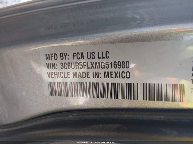Aukcja sprzedaży 2021 Ram 2500 Laramie  4x4 6'4 Box, vin: 3C6UR5FLXMG516980, numer aukcji: 45682316