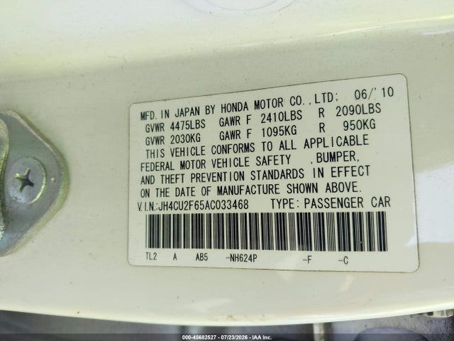 Aukcja sprzedaży 2010 Acura Tsx 2.4, vin: JH4CU2F65AC033468, numer aukcji: 45682527