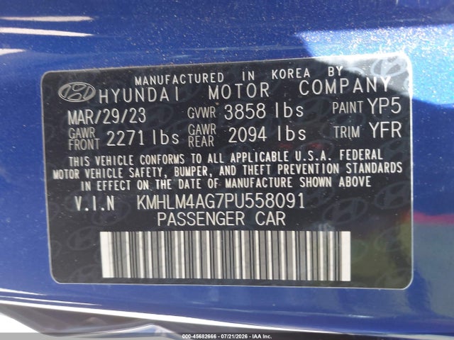 Hyundai ELANTRA SEL 2023 KMHLM4AG7PU558091 Image 9