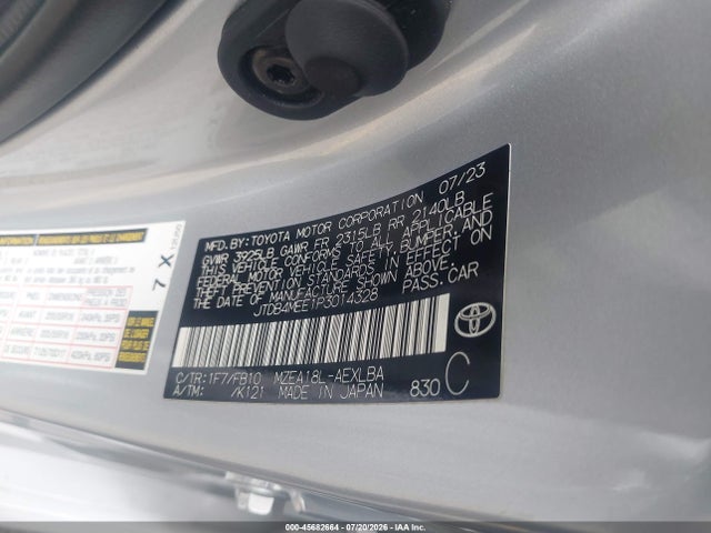 Toyota COROLLA LE 2023 JTDB4MEE1P3014328 Image 9
