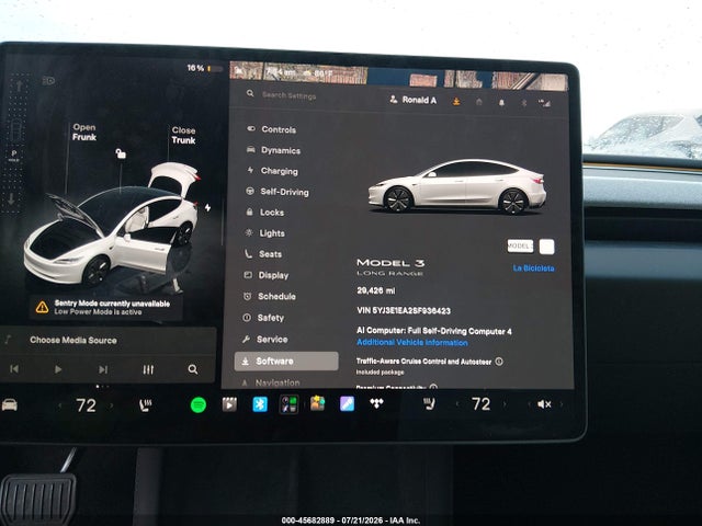 Продаж на аукціоні авто 2025 Tesla Model 3 Long Range Rear-wheel Drive/standard Rear-wheel Drive, vin: 5YJ3E1EA2SF936423, номер лоту: 45682889
