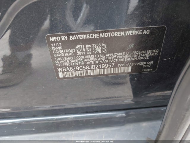 45682892 :رقم المزاد ، WBA8Z9C58JB219957 vin ، 2018 Bmw 330i Gran Turismo Xdrive مزاد بيع