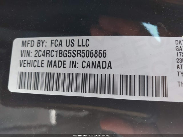45682924 :رقم المزاد ، 2C4RC1BG5SR506866 vin ، 2025 Chrysler Pacifica Select مزاد بيع