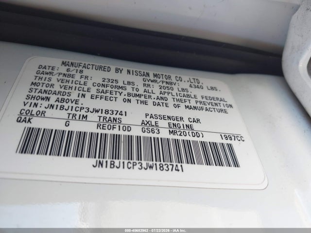 JN1BJ1CP3JW183741 Nissan Rogue Sport S