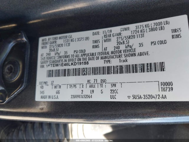 Ford F-150 Xl 2020 1FTEW1E46LKD19188 Image 9